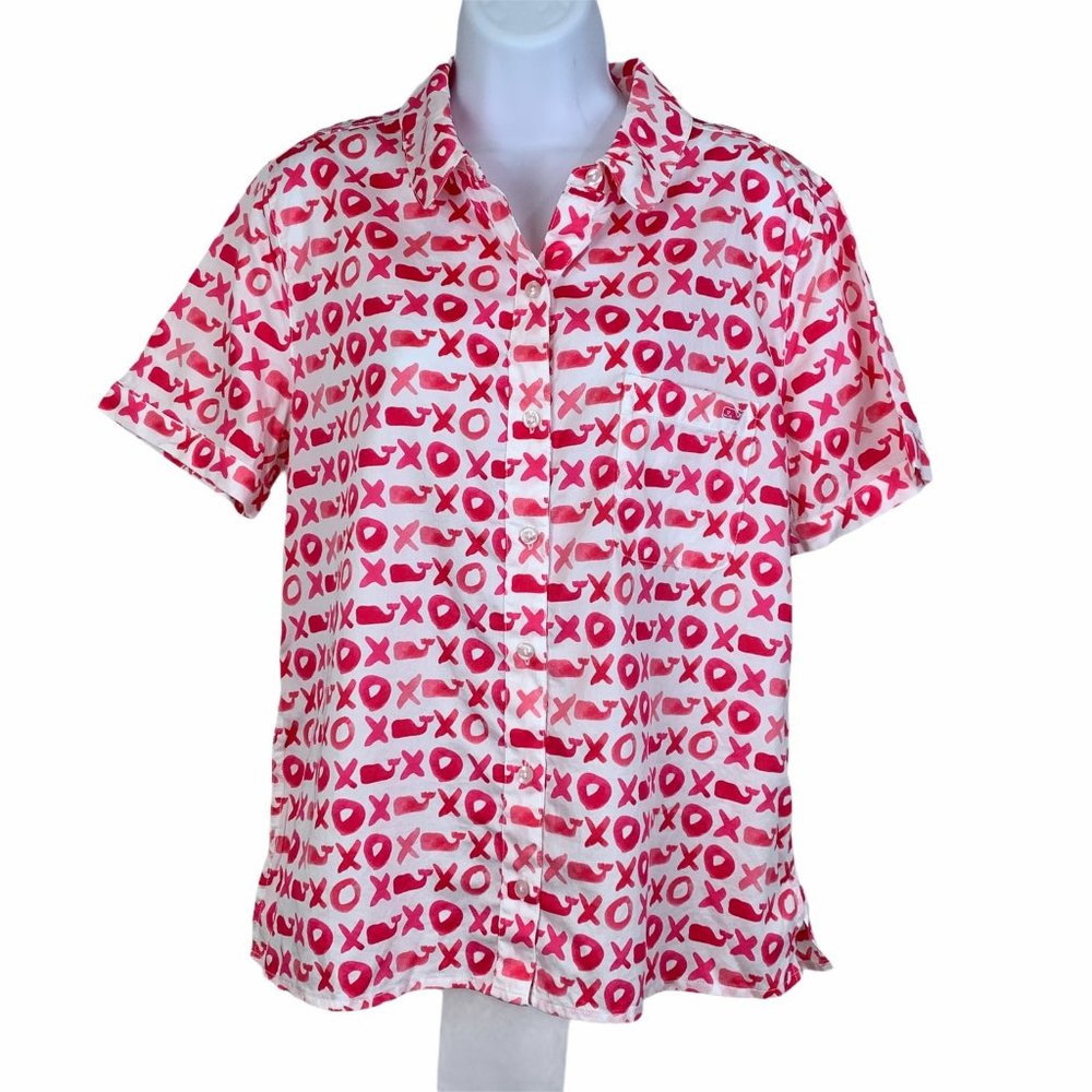 Vineyard Vines Whale Lounge Shirt SS sz M White